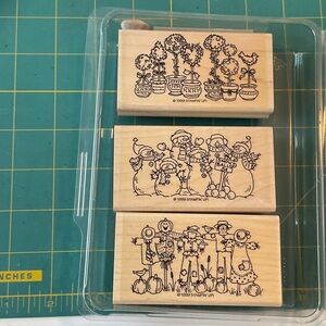 Stampin' Up! “Great Groupings” Garden and Scarecrow Wooden Rubber Stamps